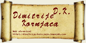 Dimitrije Kornjača vizit kartica